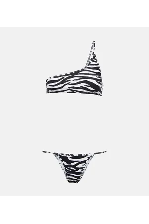 The Attico Bikini monospalla con stampa