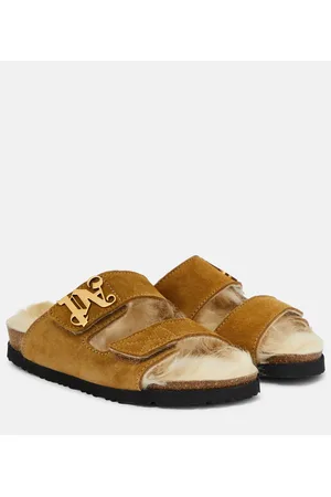 Palm Angels Sandali in suede e shearling