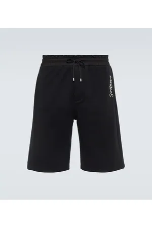 Saint Laurent Shorts in jersey di cotone con ricamo