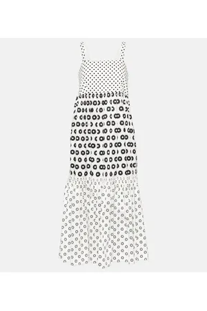 Tory Burch Abito midi in misto cotone con stampa