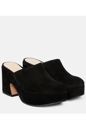 Gianvito Rossi Mules Lyss in suede con plateau