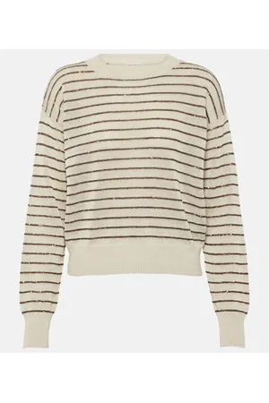 Brunello Cucinelli Pullover in cotone a righe