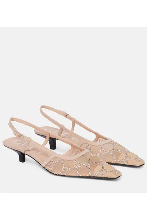Gucci Pumps slingback in mesh GG con cristalli