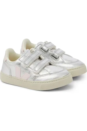 Veja Sneakers V-12 in pelle metallizzata
