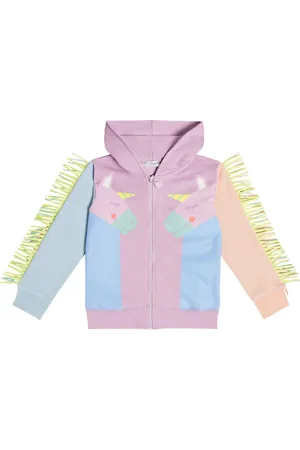 Stella McCartney Felpa in cotone con cappuccio e stampa