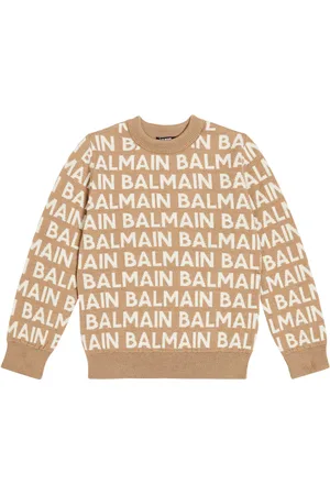 Balmain Pullover in misto lana con logo