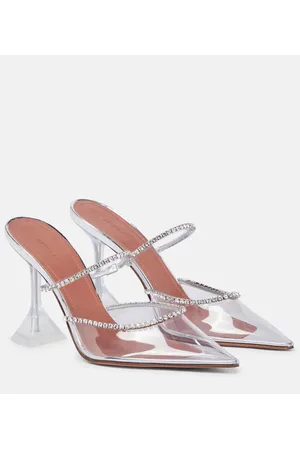 Amina Muaddi Mules Gilda in PVC con cristalli