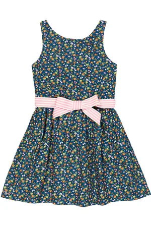 Ralph Lauren Abito in cotone a fiori con fiocco