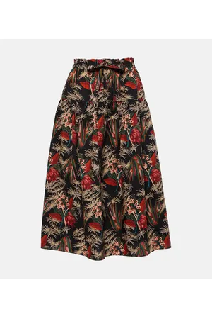 ULLA JOHNSON Gonna midi Fernanda in popeline