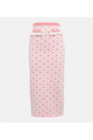 Alessandra Rich Gonna midi in jacquard a quadri