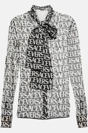 VERSACE Camicia in seta con logo