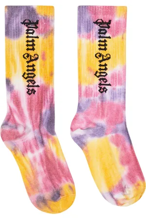 Palm Angels Calze tie-dye in misto cotone con logo