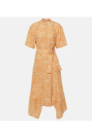 Stella McCartney Abito midi in seta con stampa