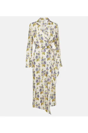 Etro Abito midi a portafoglio in twill di misto seta