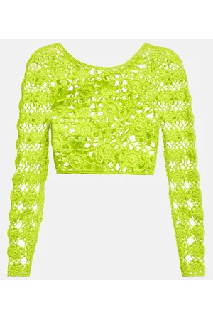 ANNA KOSTUROVA Top cropped Bella in crochet di cotone