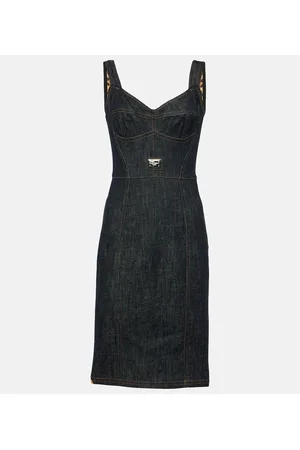 Dolce & Gabbana Abito midi di jeans con logo