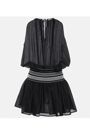 Tory Burch Miniabito in cotone e seta a punto smock