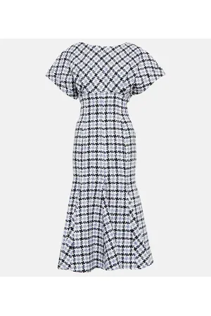 Carolina Herrera Abito midi in tweed pied-de-poule
