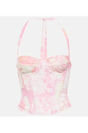 Roberta Einer Top bustier con stampa floreale