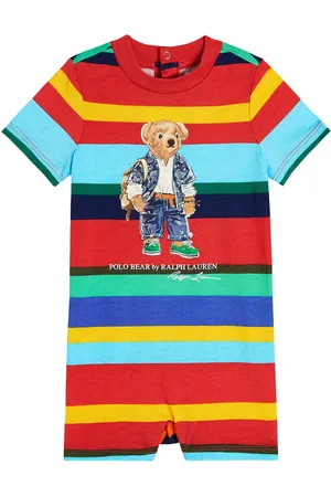 Ralph Lauren Baby - Jumpsuit corta in cotone a righe