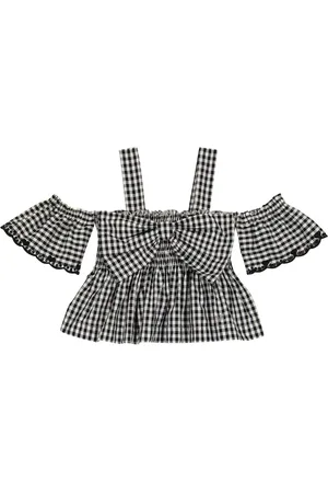 MONNALISA Top in cotone a quadri