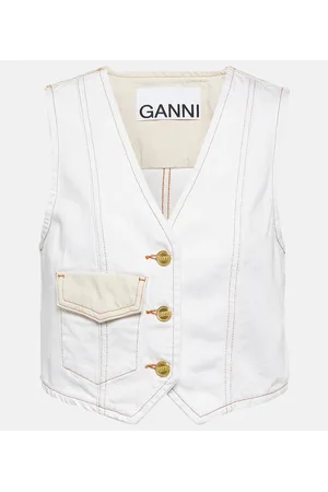 Ganni Gilet di jeans cropped