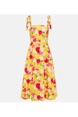 Carolina Herrera Abito midi in cotone con stampa