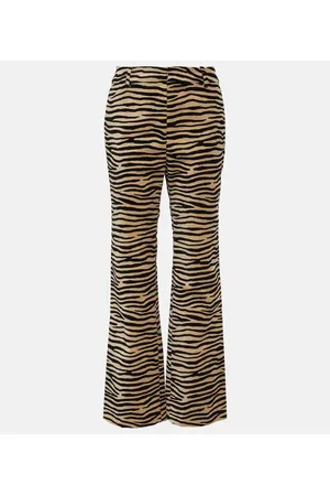 Paco rabanne Pantaloni flared in twill con stampa