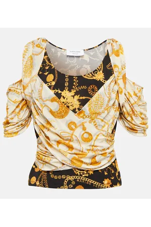 Marine Serre Top con stampa e cut-out