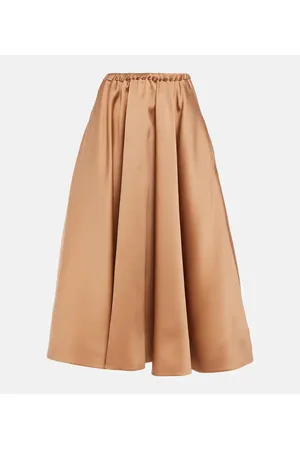 VALENTINO Gonna midi in duchesse a pieghe