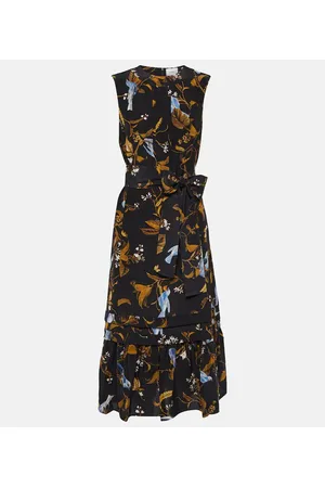 Erdem Abito midi in seta con stampa
