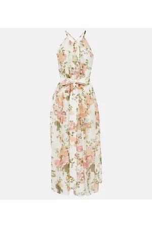 Erdem Abito midi Zinnia in cotone e seta