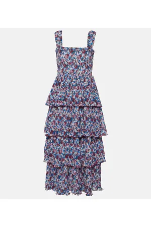 Ganni Abito midi in georgette con stampa