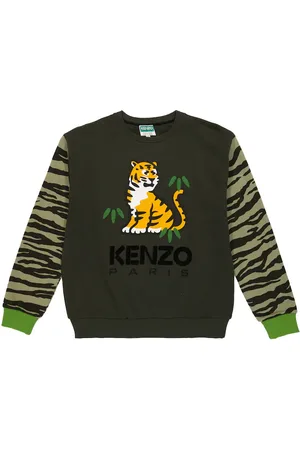 Kenzo Felpa in cotone con stampa tigrata