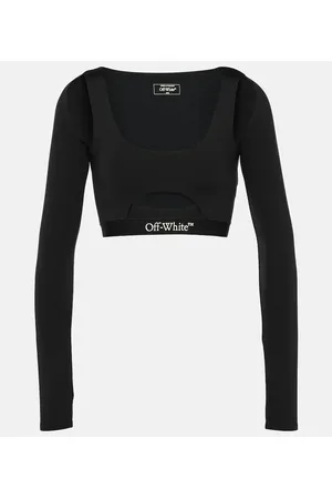 OFF-WHITE Top cropped con cut-out e logo