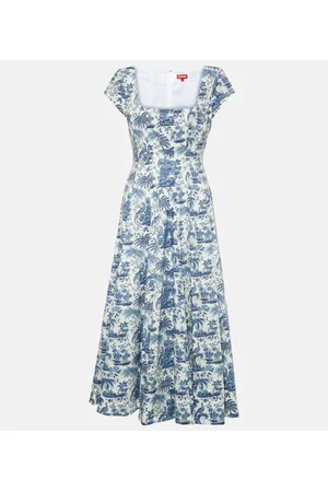 Staud Abito midi Wells in cotone con stampa