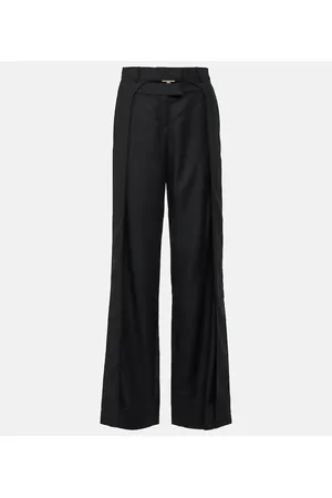 AYA MUSE Pantaloni Tio in lana a gamba larga