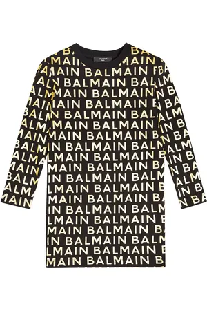 Balmain Abito in cotone con stampa logo