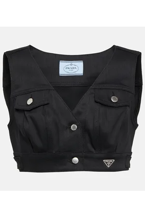 Prada Top cropped di jeans
