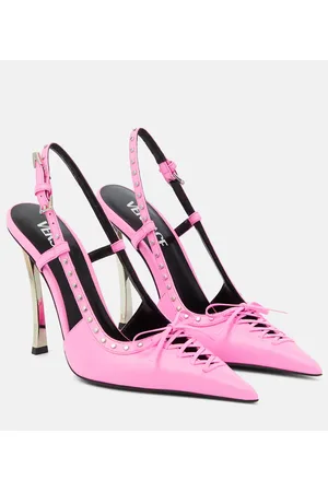 VERSACE Pumps slingback in pelle con laccetti