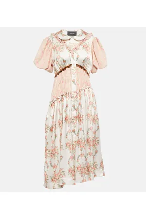 Simone Rocha Abito midi patchwork con stampa