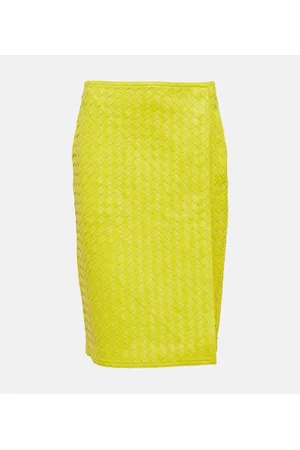 Bottega Veneta Minigonna in pelle intrecciata