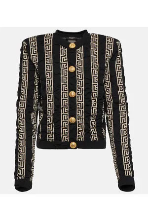 Balmain Cardigan in misto lana con monogramma