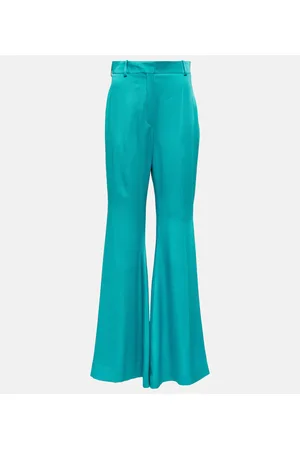 Nina Ricci Pantaloni flared in raso a vita alta