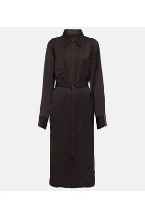Jil Sander Abito midi in raso con cintura