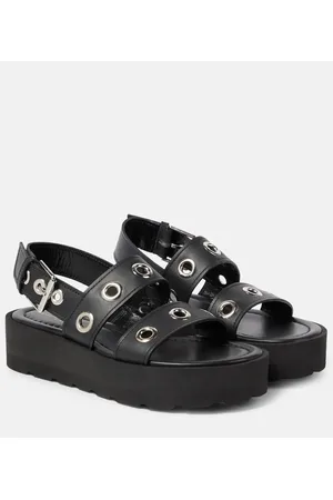 Gianvito Rossi Sandali in pelle con zeppa