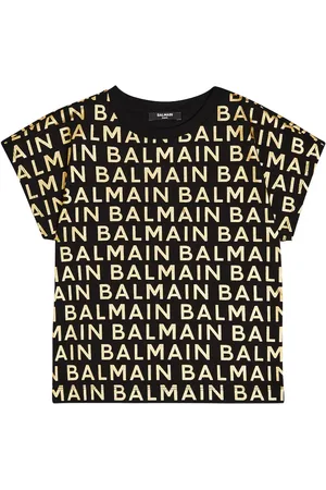 Balmain T-shirt in cotone con stampa e logo