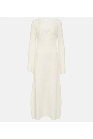 Chloé Chloé Abito midi in lana e cashmere a trecce
