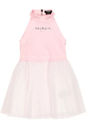 Balmain Abito in tulle con scollo all’americana
