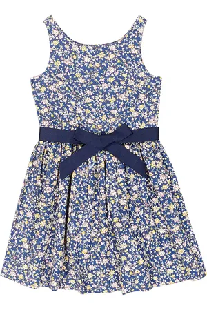 Ralph Lauren Abito in cotone a fiori con fiocco